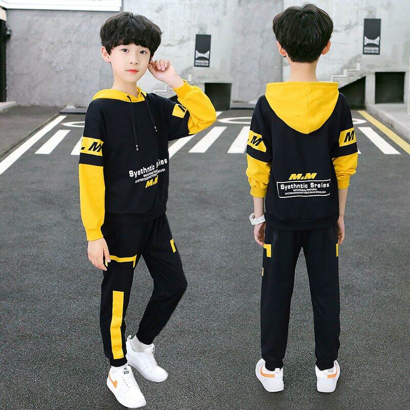 5-12 Years Children Boys Clothes Set Hoodies + Long Pants Fashion Autumn Cotton Sports Outfit