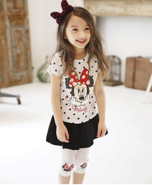 Kids Baby Girls Skirt Dress Minnie Mickey Mouse Toddler Summer Clothes Age 1Y-5Y
