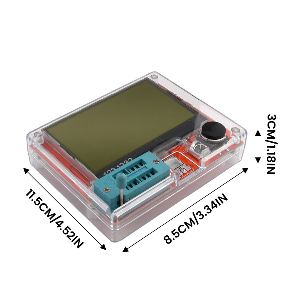 DM Kiểm tra bóng bán dẫn dụng cụ kiểm tra tần số PWM vuông sóng công tơ mét LCR Vôn kế Bộ tự làm với Vỏ Acrylic