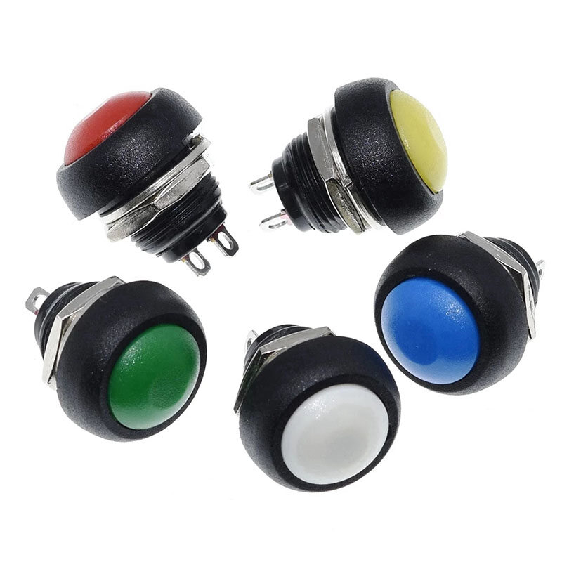 5PCS/10PCS Mini 12mm Waterproof Momentary ON/OFF Push Button Round Switch PBS-33B