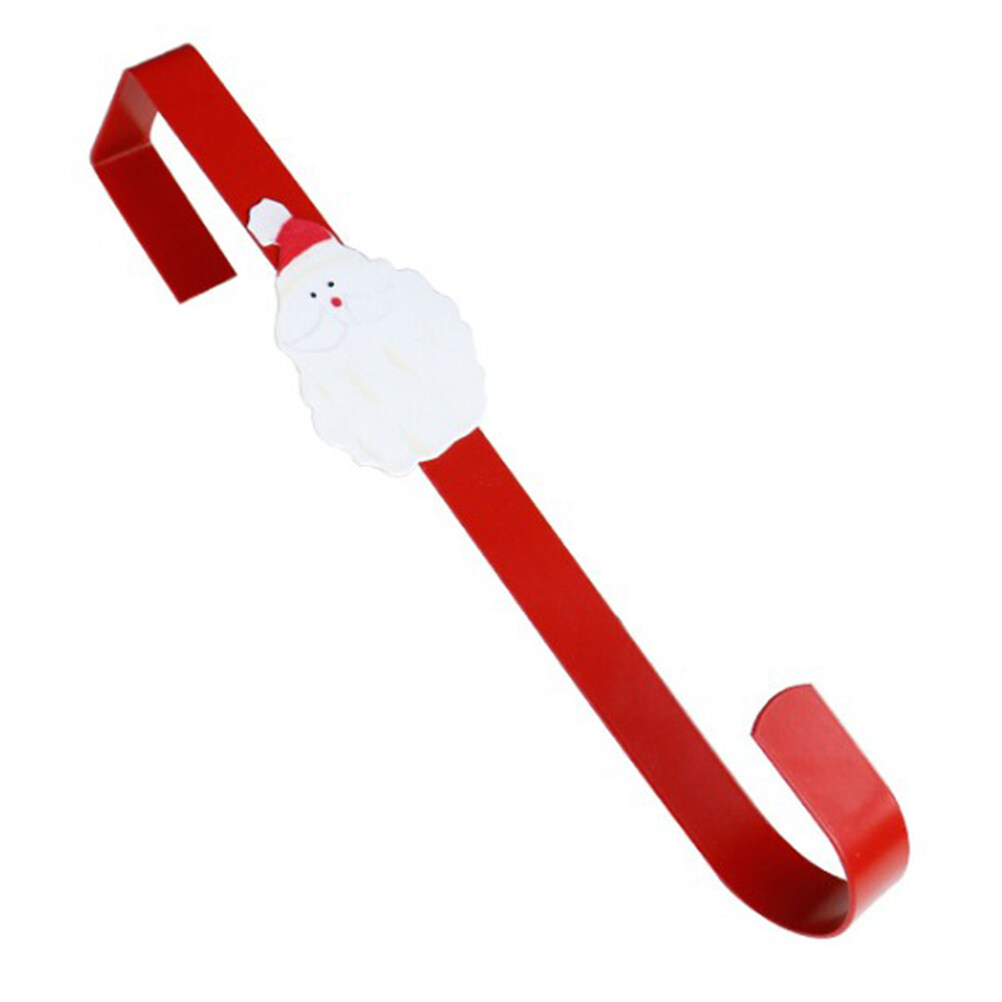 Christmas Wreath Hanger Metal Door Hanger with Santa Claus Pattern for
