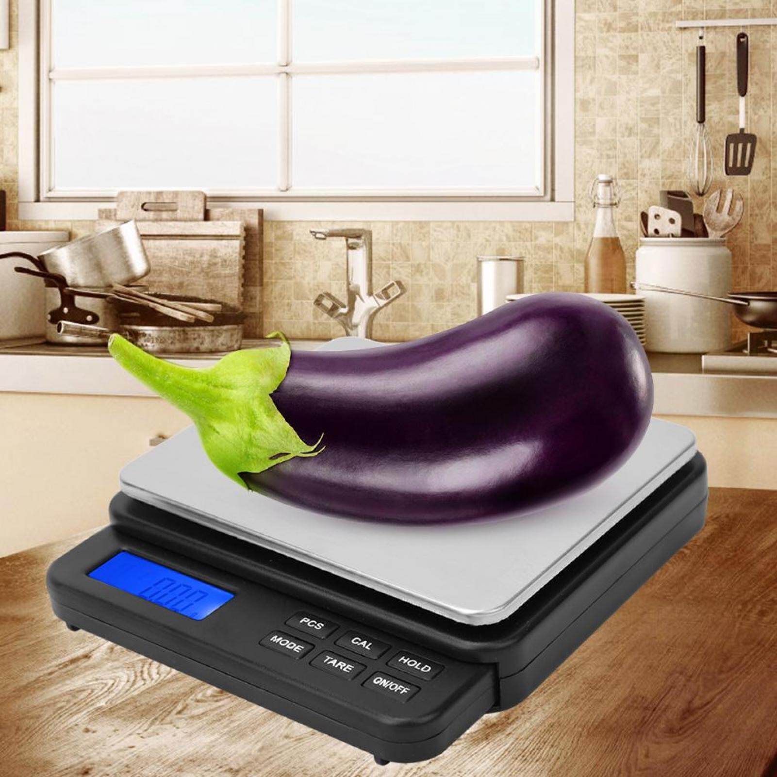 High Precision Mini Digital Kitchen Scale Electric Weighing Scale with Blue Backlit Display 1000g/0.01g