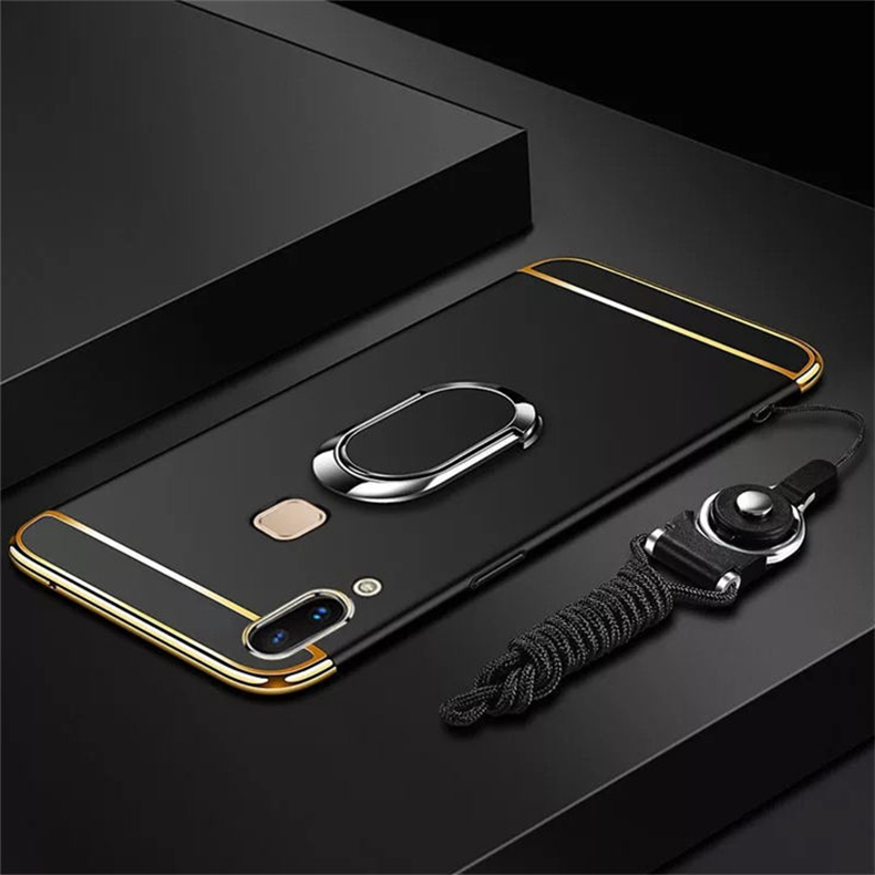 Lianpo for vivo y91 y93 y95 vivo y91c y91i phone case luxury 3 in 1 matte ultra thin anti-scratch shockproof electroplated frame hard pc back cover for vivo y91/vivo y95 case with free ring stand holder & string