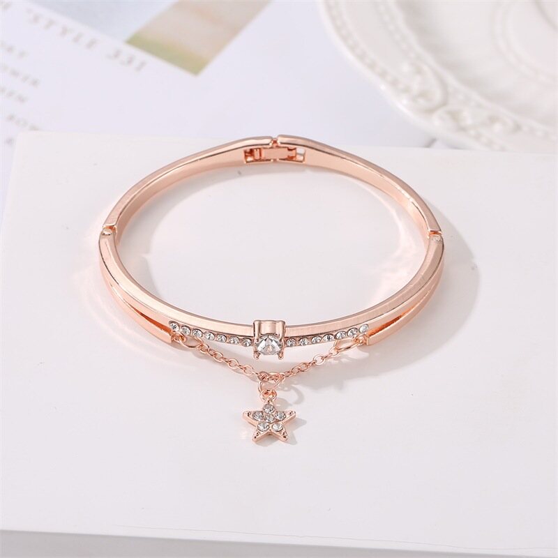 MIAOYA Rose Gold Five-pointed Star Metal Women's Bracelet Student Jewelry Fashion Jewelleryies