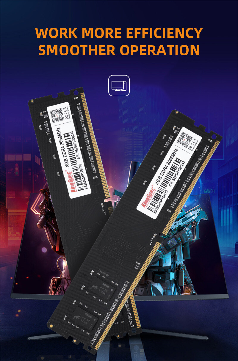 DDR4-2400 Kingspec 8GB 2666MHz CL 17 SDRAM 288-Pin DIMM Đen XMP Bộ Nhớ Máy Tính Để Bàn Ram Một Thanh