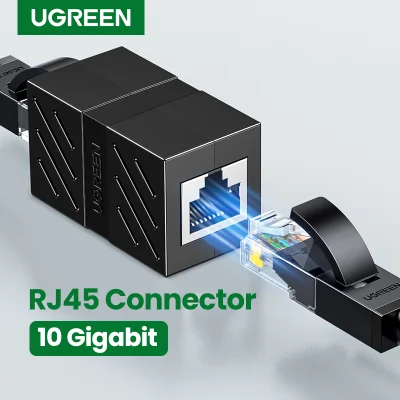 UGREEN 1Pack In-Line Coupler Cat7/Cat6/Cat5e Ethernet Cable Extender Adapter Black/White