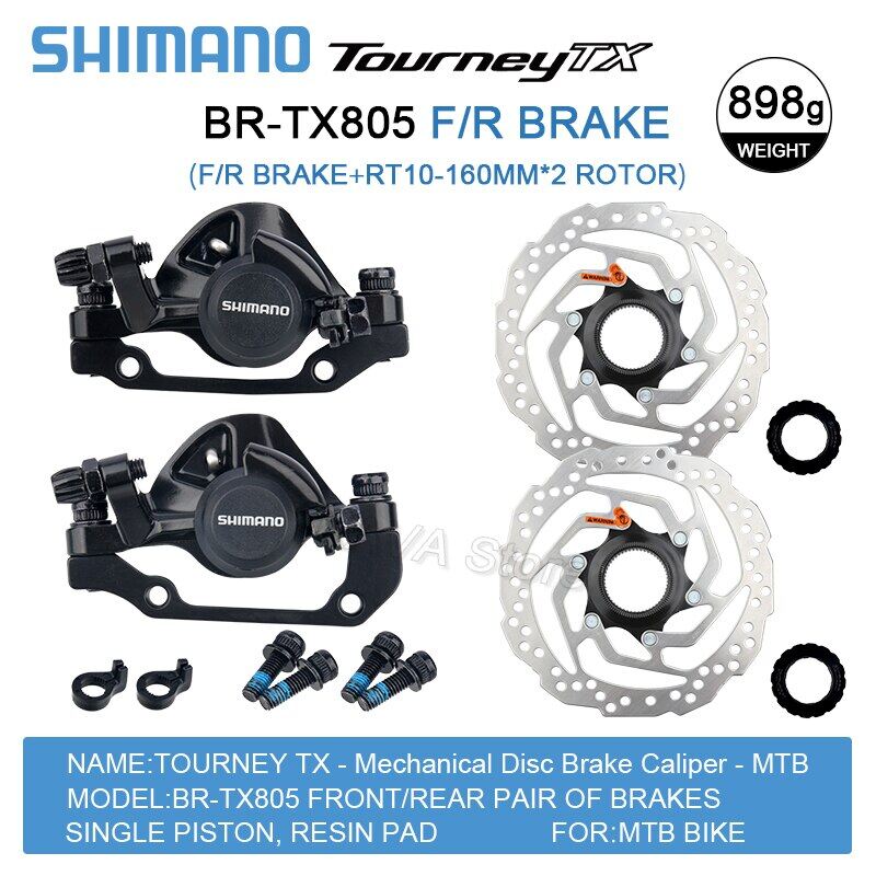 Shimano tourney tx br-tx805 mtb discs brake shimano mechanical disc brakes tx805 hs1 g3 rotor rt26 rt10 centerlock rotors