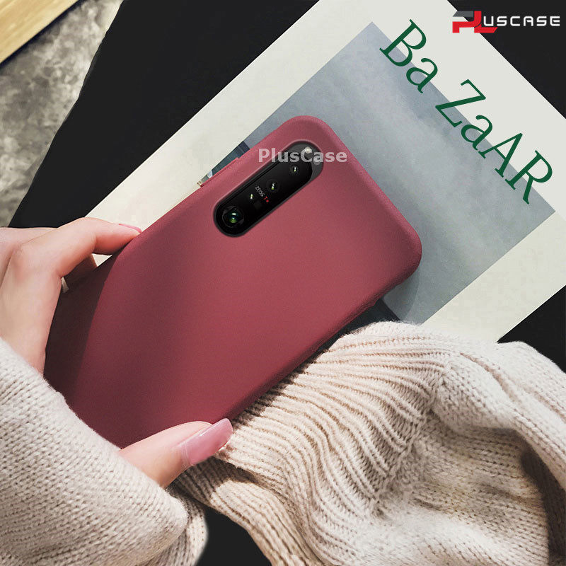 PlusCase for Sony Xperia 5 III II Soft Ultra Thin Matte Sandstone Case Protective Phone Back Slim Casing Cover