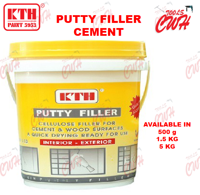 KTH PUTTY FILLA FILLER 0.5KG 1.5KG 5KG INTERIOR EXTERIOR CEMENT PUTIH