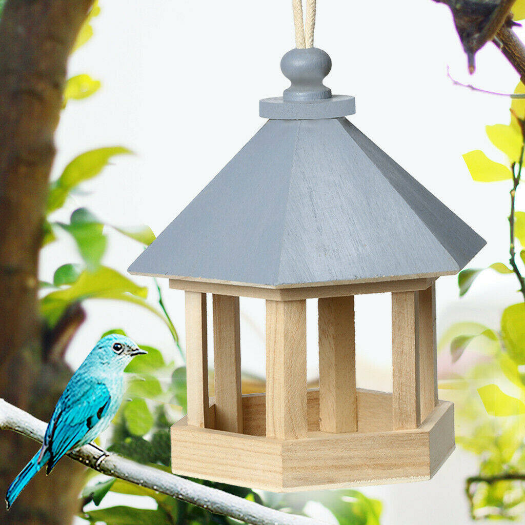 GOIDF Outdoor Wooden Wild Bird Squirrel Standing Feeding Patio Bird House Bird Cages Garden Decor Bird Feeder