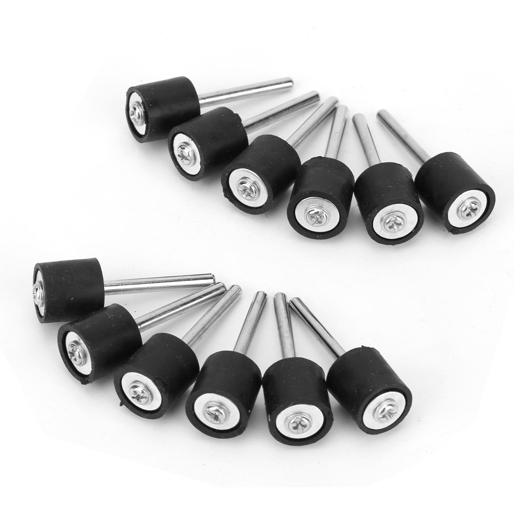 12Pcs Polished Iron Sanding Drum holder Rubber chuck 1/8 Inch Stem sanding handle for compatible rotary tool