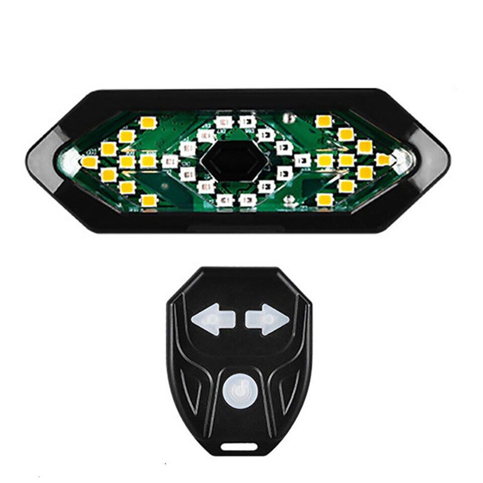 MTB Bike Tail Light Turn Signals USB Charging Bicycle Rear Lamp Cycling Wireless Remote Control Turning Bike Lights with Horn