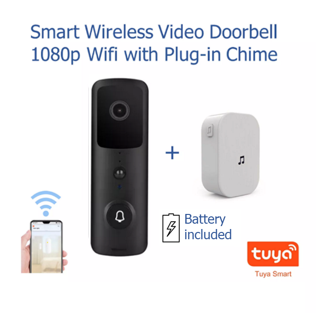 Smart Wireless Video Doorbell 1080p Wifi Tuya Smart Life Home