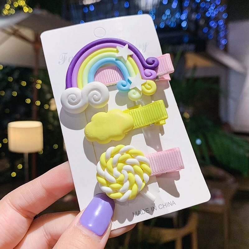 Kẹp Tóc Cầu Vồng Dễ Thương Cho Bé Gái