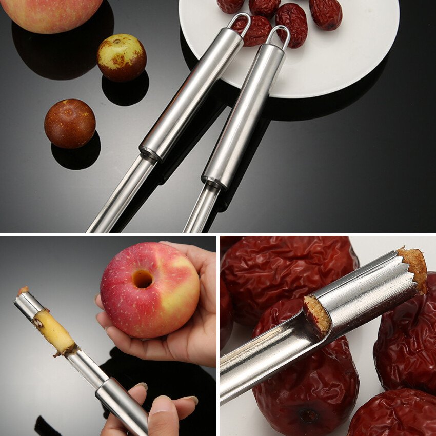Dụng Cụ Lấy Lõi Trái Cây, Bộ 4 Dụng Cụ Lấy Lõi Và Lấy Lõi Đa Năng, Dụng Cụ Lấy Lõi Bằng Thép Không Gỉ Cho Táo, Lê, Anh Đào, Táo Tàu, Chà Là Đỏ Trở Lên Với Lưỡi Răng Cưa Sắc Bén