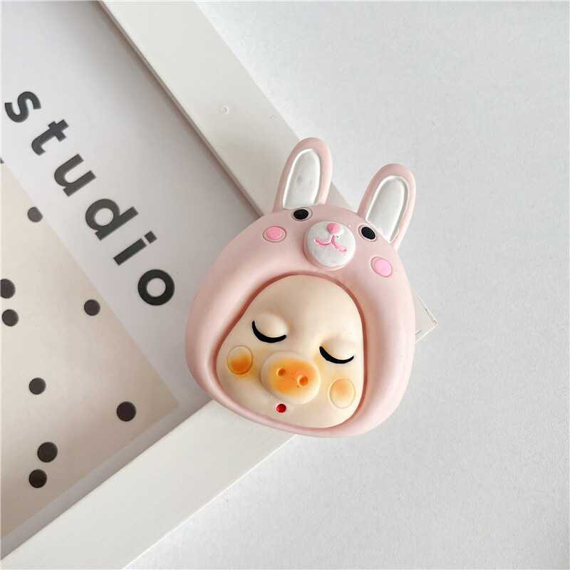 Trend ins creative cartoon Epoxy 3D sleepy cute animal lazy desktop retractable mobile phone holder gift