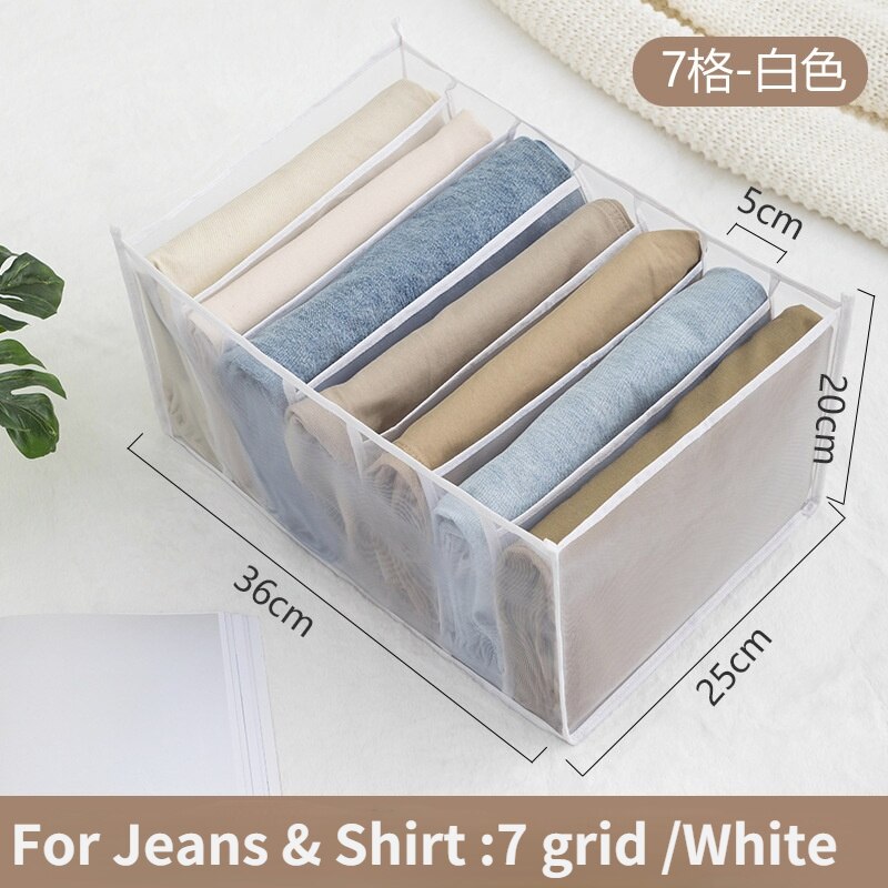 7/9 Grid Drawer Storage Box Large Size Foldable Compartment Save Space Jeans Underpants Bra Organizer Drawers