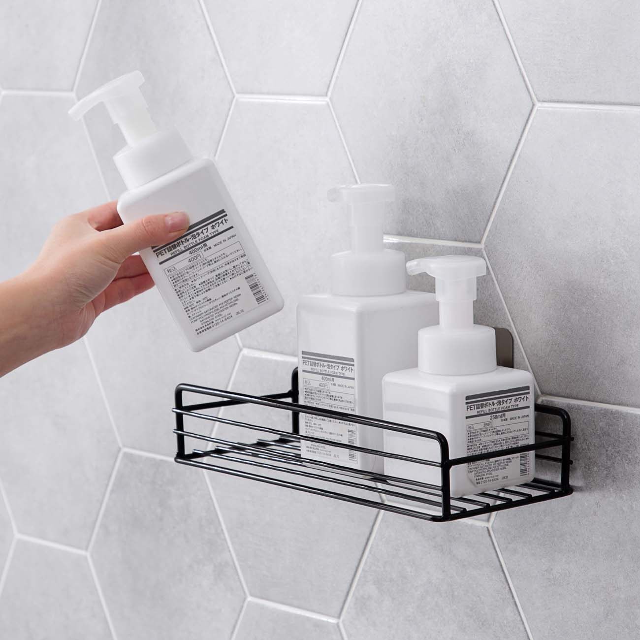 Homenhome Iron Wall Mounted Shelf Bathroom Kitchen Storage Rack Organizer