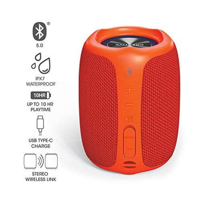 Creative MUVO Play Orange Up to about 10 hours continuous playback battery equipped IPX7 waterproof USB Type-C Powerful portable wireless stereo speaker with low bass SP-MVPL-OR Singapore