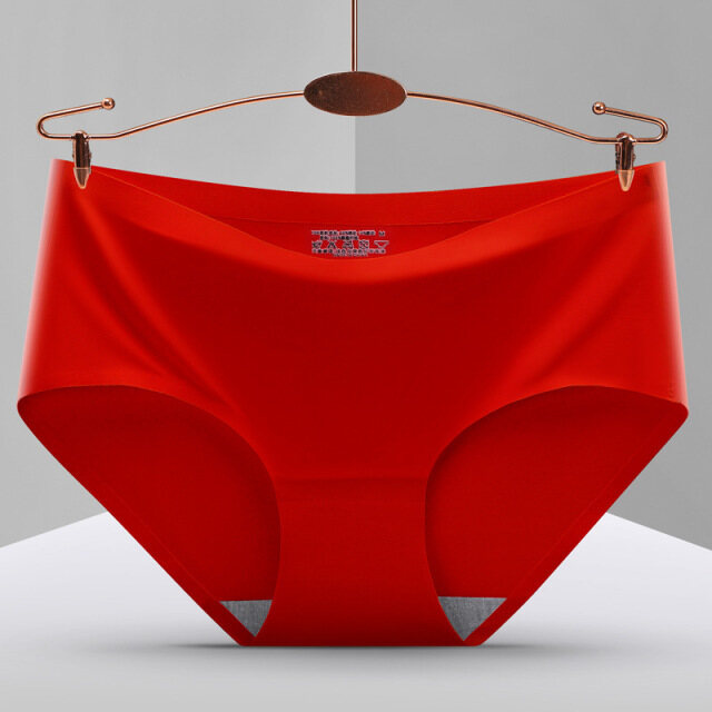 FINETOO Ice-silk Seamless Panties Sexy One Piece Low-Rise Underwear High Quality