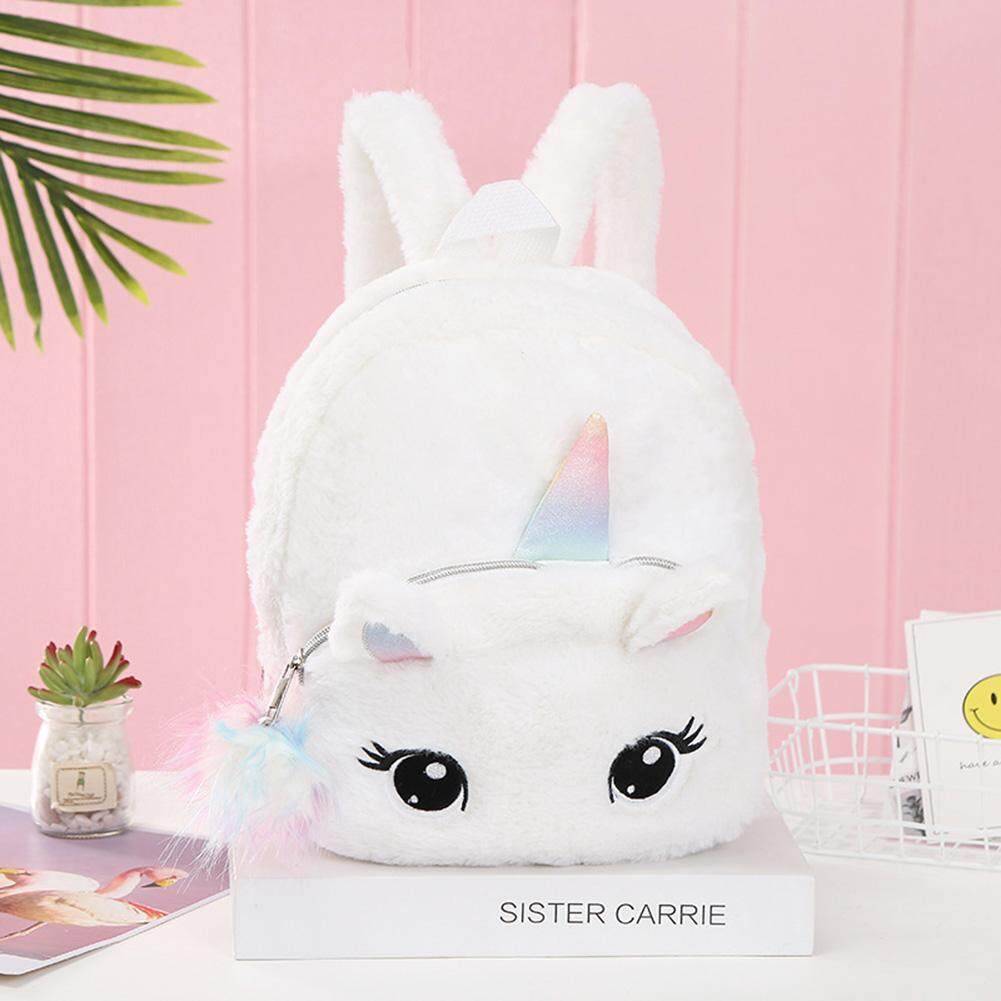 Women Kids Cartoon Unicorn Plush Backpack Money Phone Holder Bag Stylish