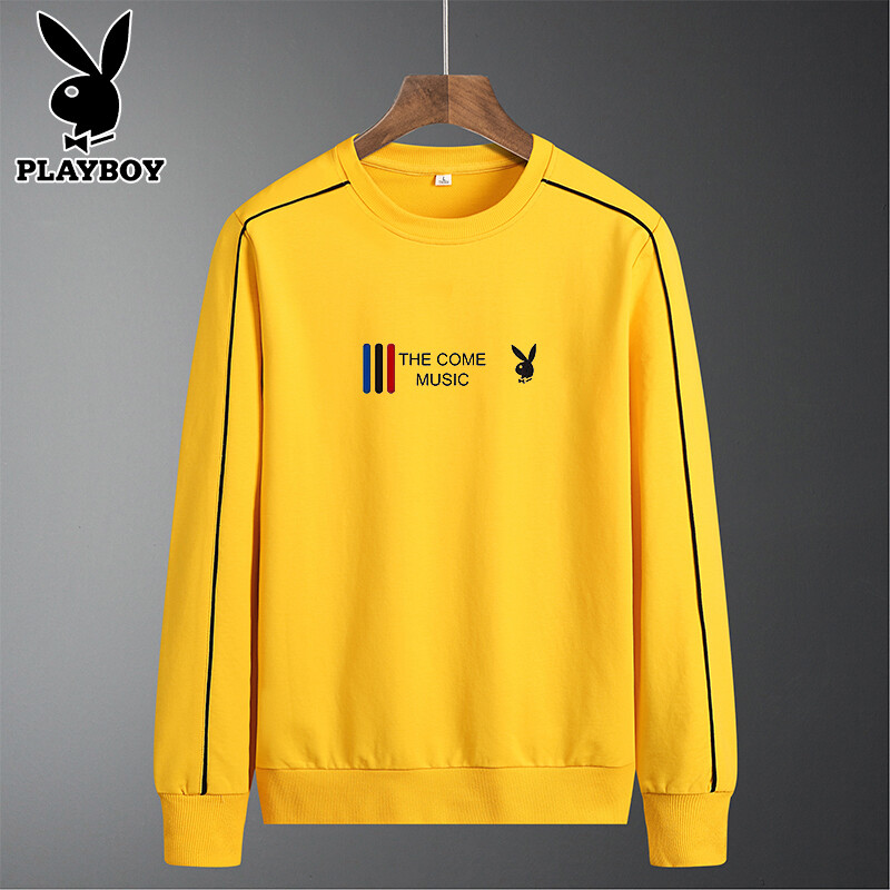 Crewneck Sweatshirt Mens Playboy Jumper Crew Neck Yellow Playboy