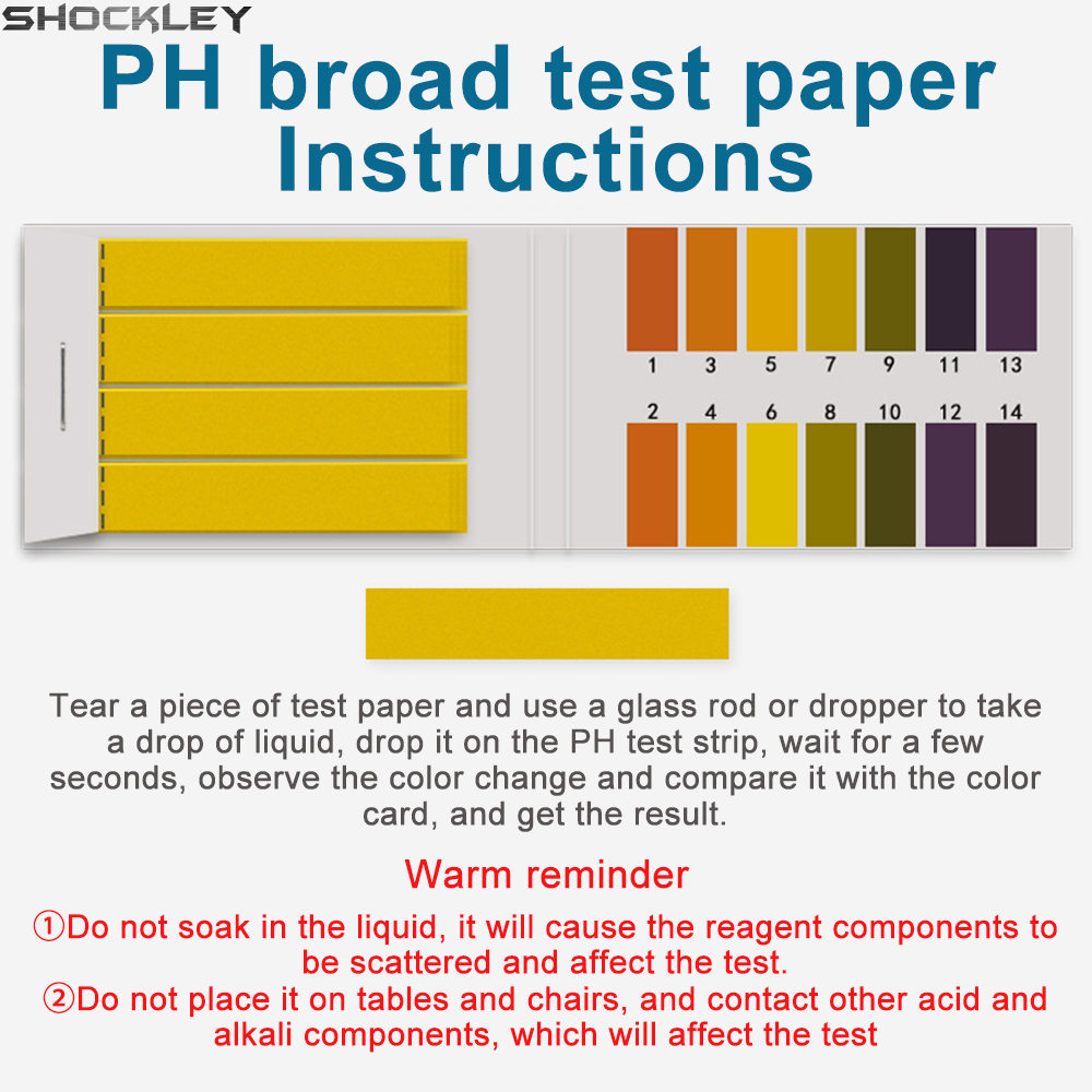 Shockley 80 PH Test Strips Litmus Test Paper Full Range 1-14 PH Acidic Alkaline Indicator Universal Full Range Strips Tester 80 Strips