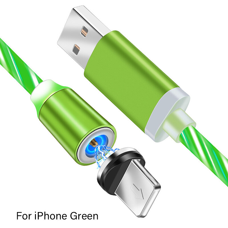 VAORLO【 3 Trong 1 】LED Từ Nhanh Chóng Sạc Cáp 2.4A Chảy Luminous Charge Cable Micro USB Type-C IOS Sét Cho iPhone Samaung Huawei Xiaomi OPPO VIVO Sạc Phổ 【High Quality】