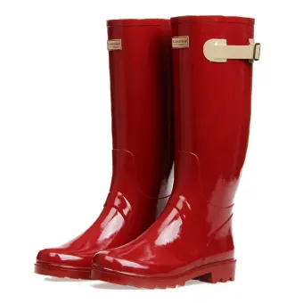 rain boots red
