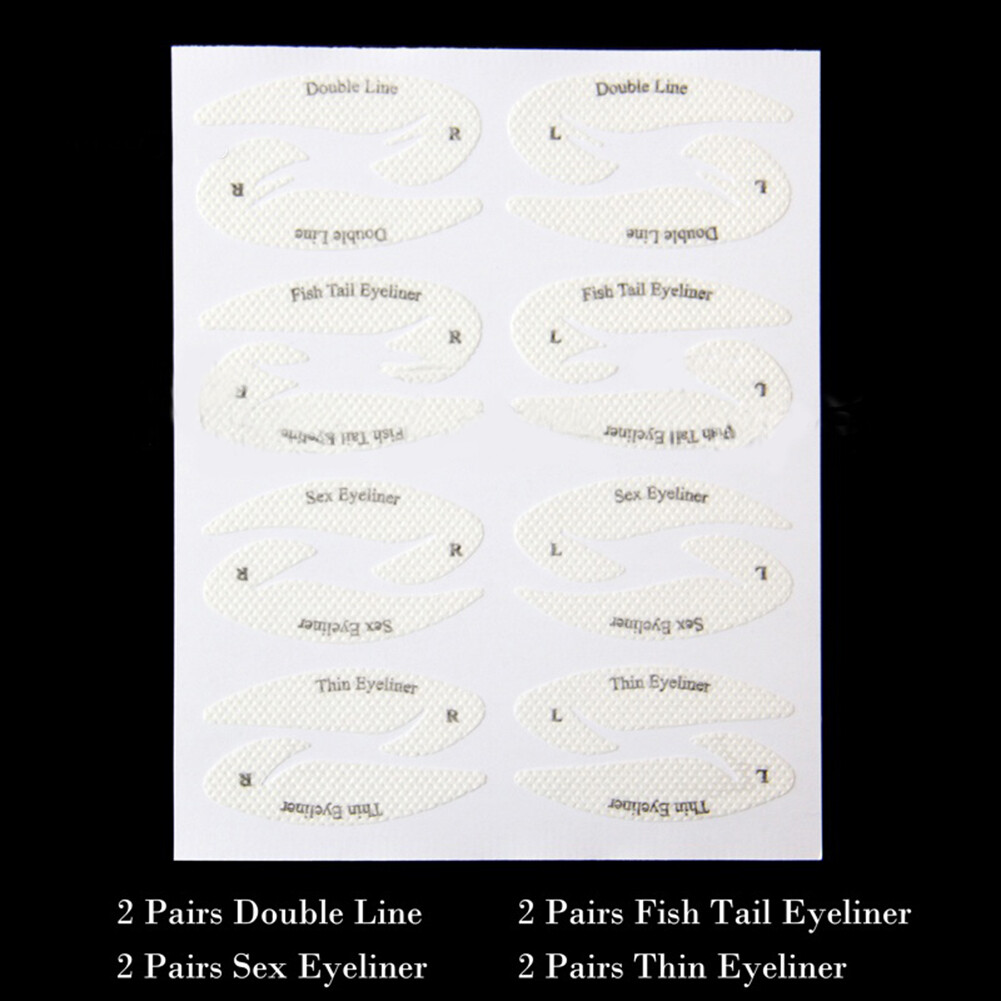 [HOBARTO]32Pcs Quick Eyeliner Stickier Stencils Cosmetic Eye Shadow Eyebrow Makeup Tool
