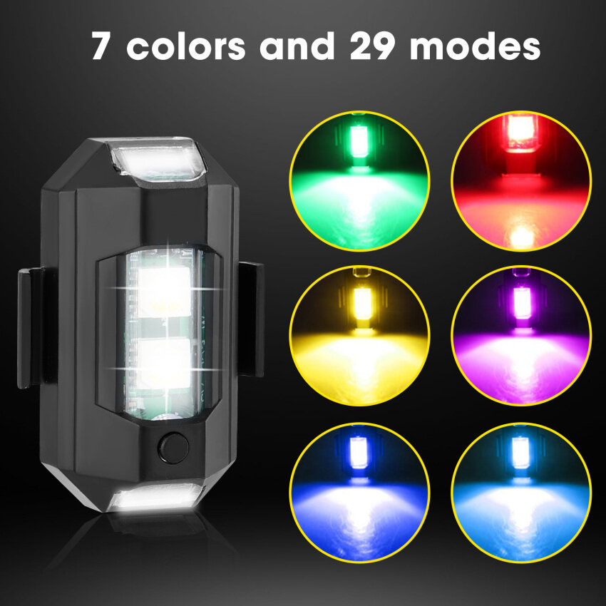 1 Bộ Đèn Nhấp Nháy Có Thể Sạc Lại Đèn LED Điều Khiển Từ Xa Điều Chỉnh Vị Trí Đèn LED Không Dây Cho Điều Khiển Từ Xa Cánh Cố Định Máy Bay Máy Bay Trực Thăng Phụ Tùng Tự Làm Cáp Sạc USB