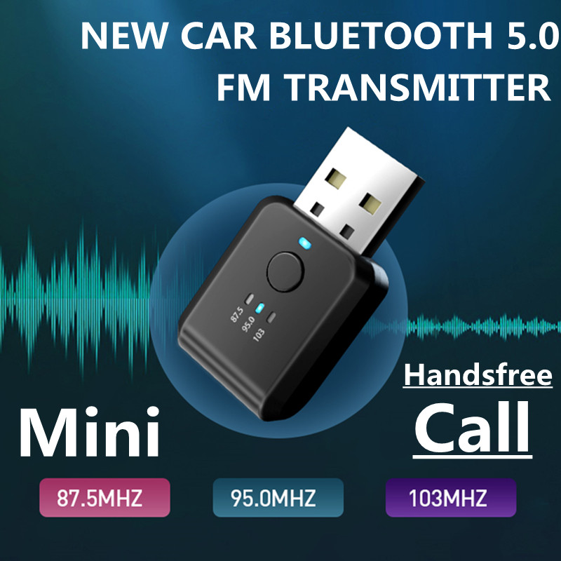 FM01 Bluetooth Wireless Receiver FM Transmitter Adapter Car Stereo Music Receiver USB 2-in-1
