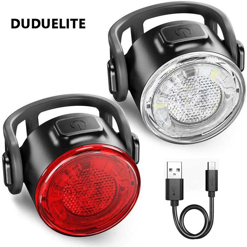 Bộ Đèn Xe Đạp Đèn Hậu Đèn Cảnh Báo An Toàn Xe Đạp Chống Nước Sạc Được Cổng USB Đèn Pha Phía Trước Đèn Xe Đạp Kèm Đèn Hậu