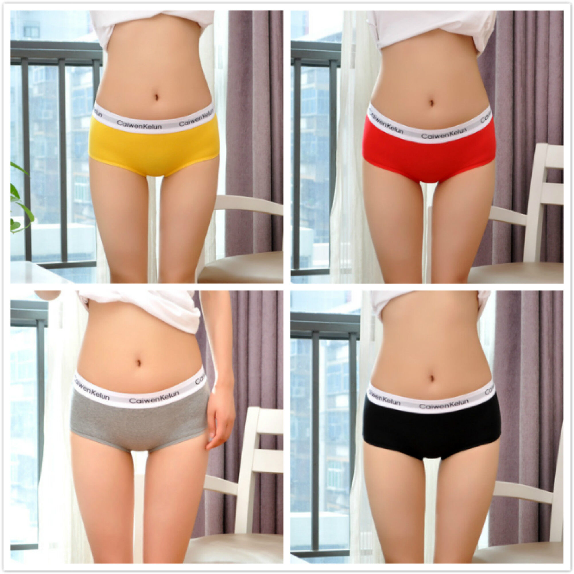 4 PCS Women Les T Wide-length Plus Size Underwear Cotton Boxer Shorts Boyshorts Boxer Panties Panty Safety Pants Boyshorts Tomboy Boxerbriefs