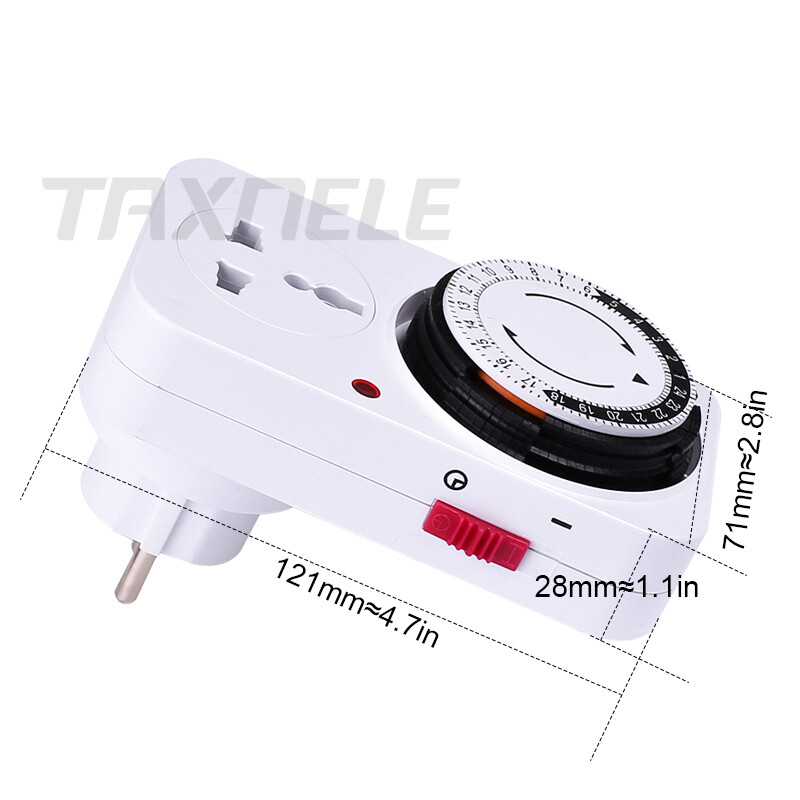 24 Hour Mechanical Timer Switch EU standard Socket Mechanical Timer 220V 16A EU plug Electrical Program Timer Power Switch