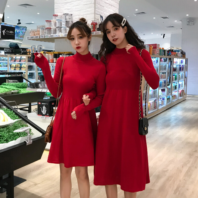 red black and white dress