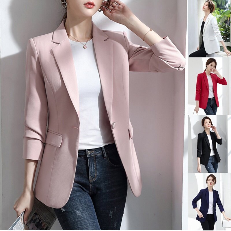 pink fitted jacket womens