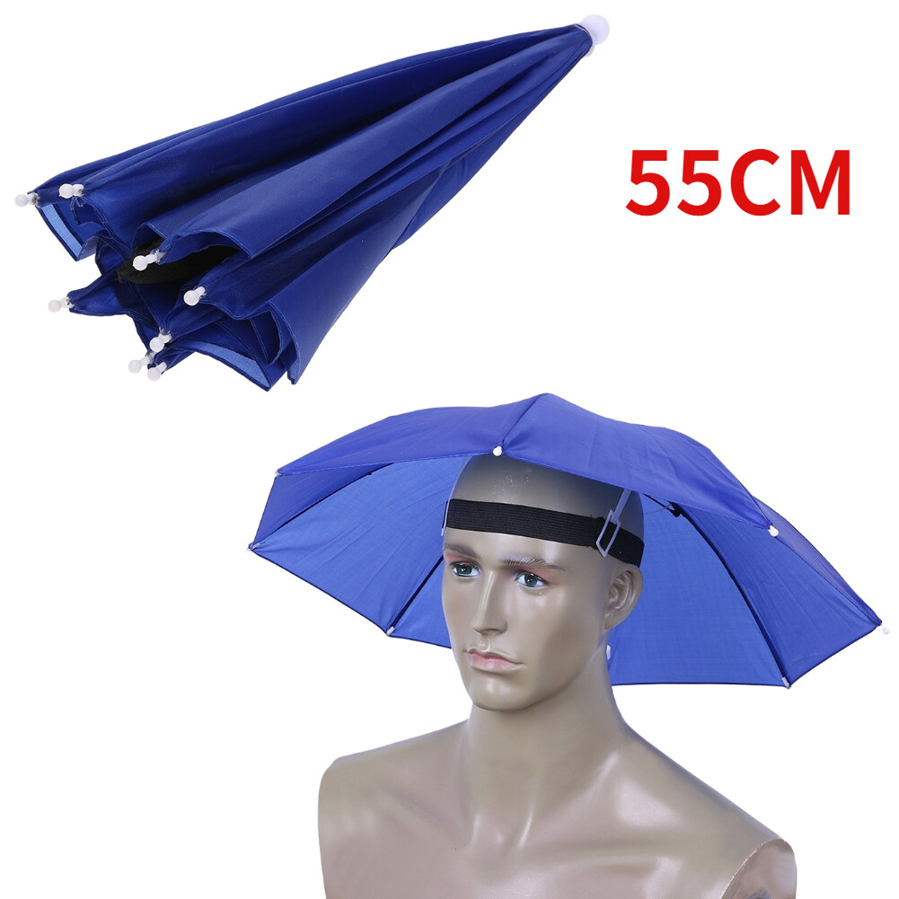 Hat Cap Double-Layer Foldable Headwear Umbrella Fishing Hiking Sunscreen and rainproof Hat Cap Camping Headwear 55/66/69/77/95cm Big Size