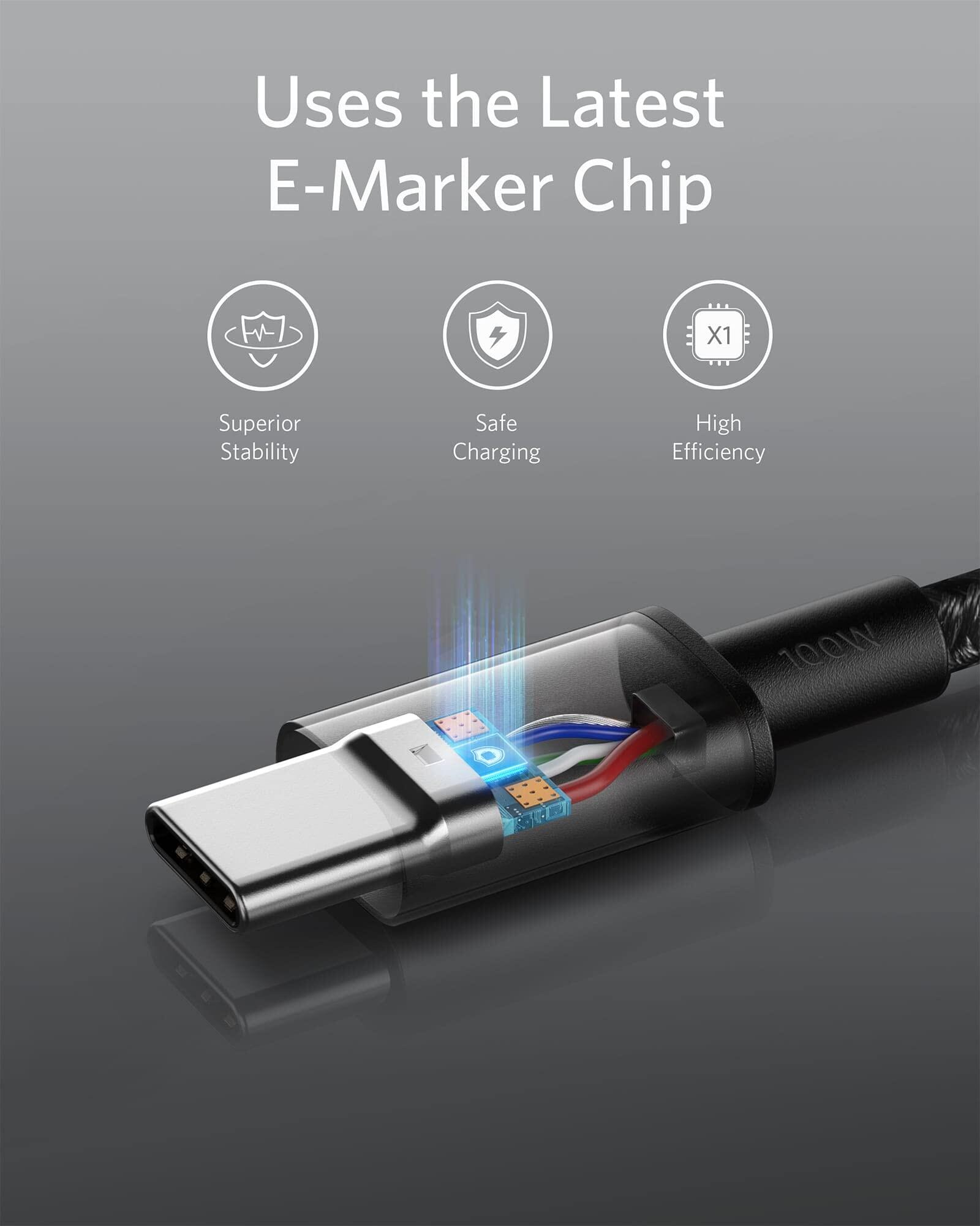 Anker USB C Cable 100W 10ft, USB C to USB C Cable 2.0, Type C 3m Charging Cable Fast Charge for iPhone 15,MacBook Pro,iPad ,Samsung Galaxy