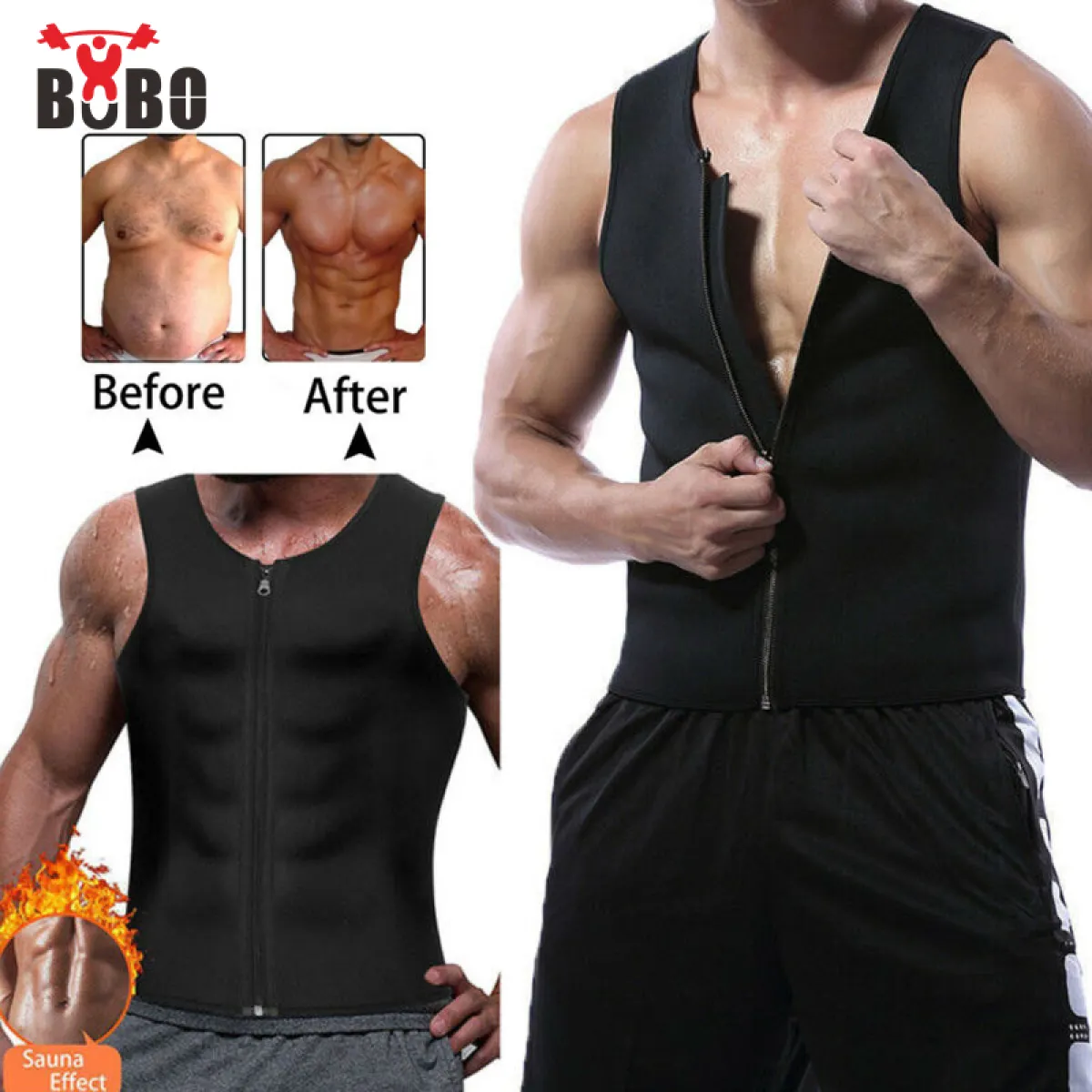 sauna vest before and after