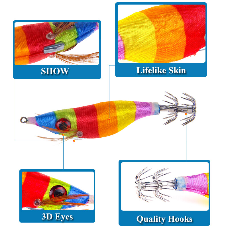 9.2G/10 Cm Móc Ghép Hình Mực Nang Mồi Dạ Quang Dụ