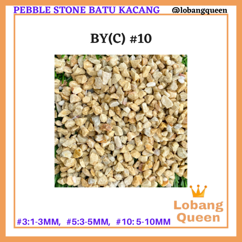 1KG Yellow Chipping Pebble Gardening Decor Stone Batu Kacang Sungai Batu Hiasan Aquarium
