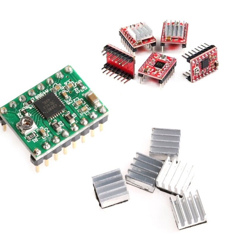 5pcs A4988 StepStick Pololu Stepper Driver Module + Heatsink for Rap 3D Ramps