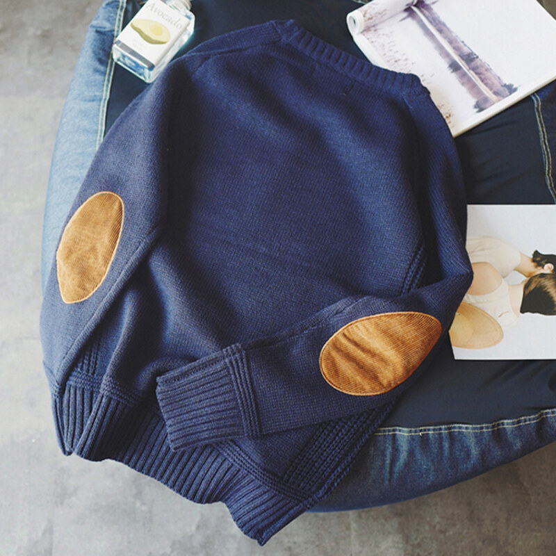 Men's Thick Sweater Winter Loose Round Neck Pullover Sweater Student Sweater