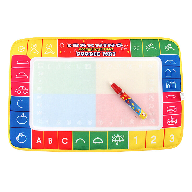 Kmoist Early Educational Doodle Drawing Board Magic Watercolor Canvas Baby Early Education Drawing Coloring Painting Blanket 45*29cm
