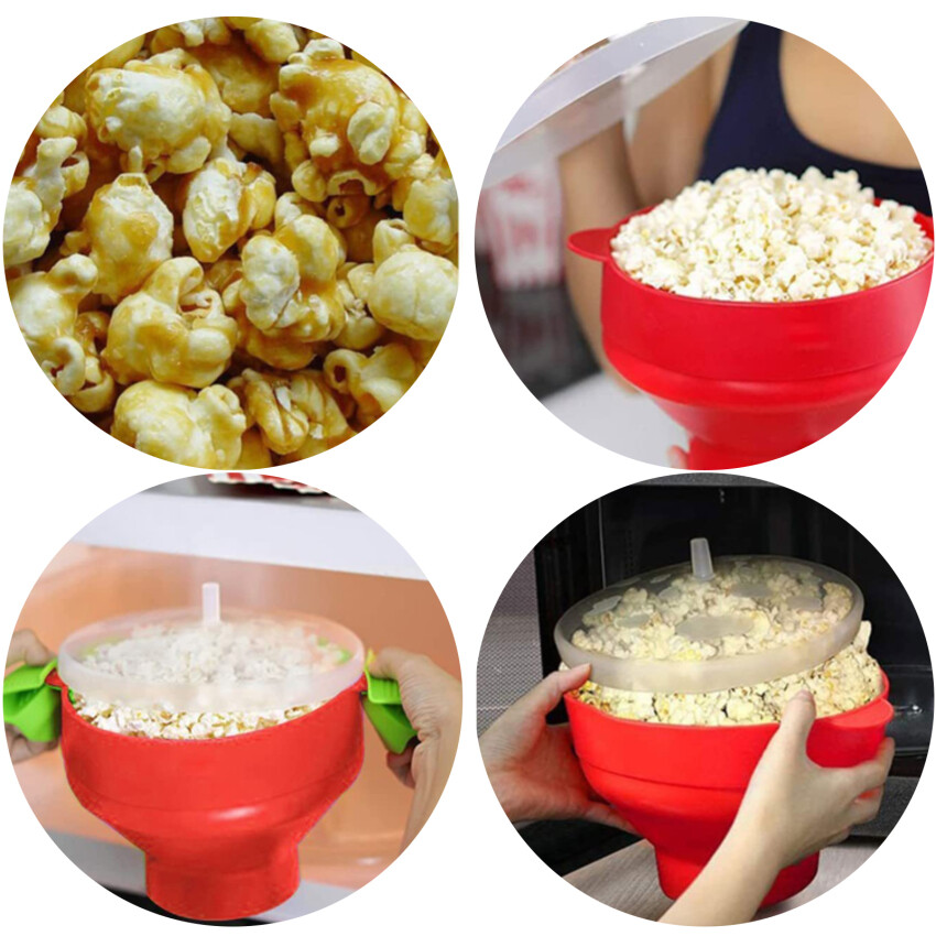 Original Microwave Popcorn Silicone Popcorn Maker, Collapsible Bowl