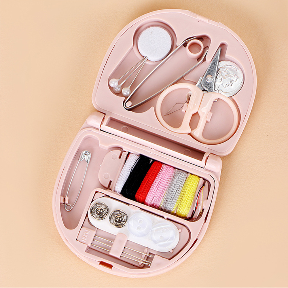 Scissor Thimble Needle Threads Box Set Needle Thread Storage Bag Mini Sewing Kit Portable Sewing Box Household