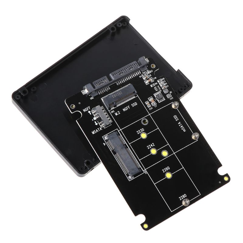 Bộ Chuyển Đổi 2 Trong 1 MSATA/M.2 NGFF Sang SATA3 Hộp Đựng Thẻ Ổ Đĩa SSD Trạng Thái Rắn 2.5 Inch Cho Máy Vi Tính