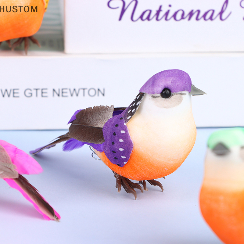 [HUSTOM] 1Pc Artificial Birds Simulation Feather Birds Model Garden Decor Emulation Birds