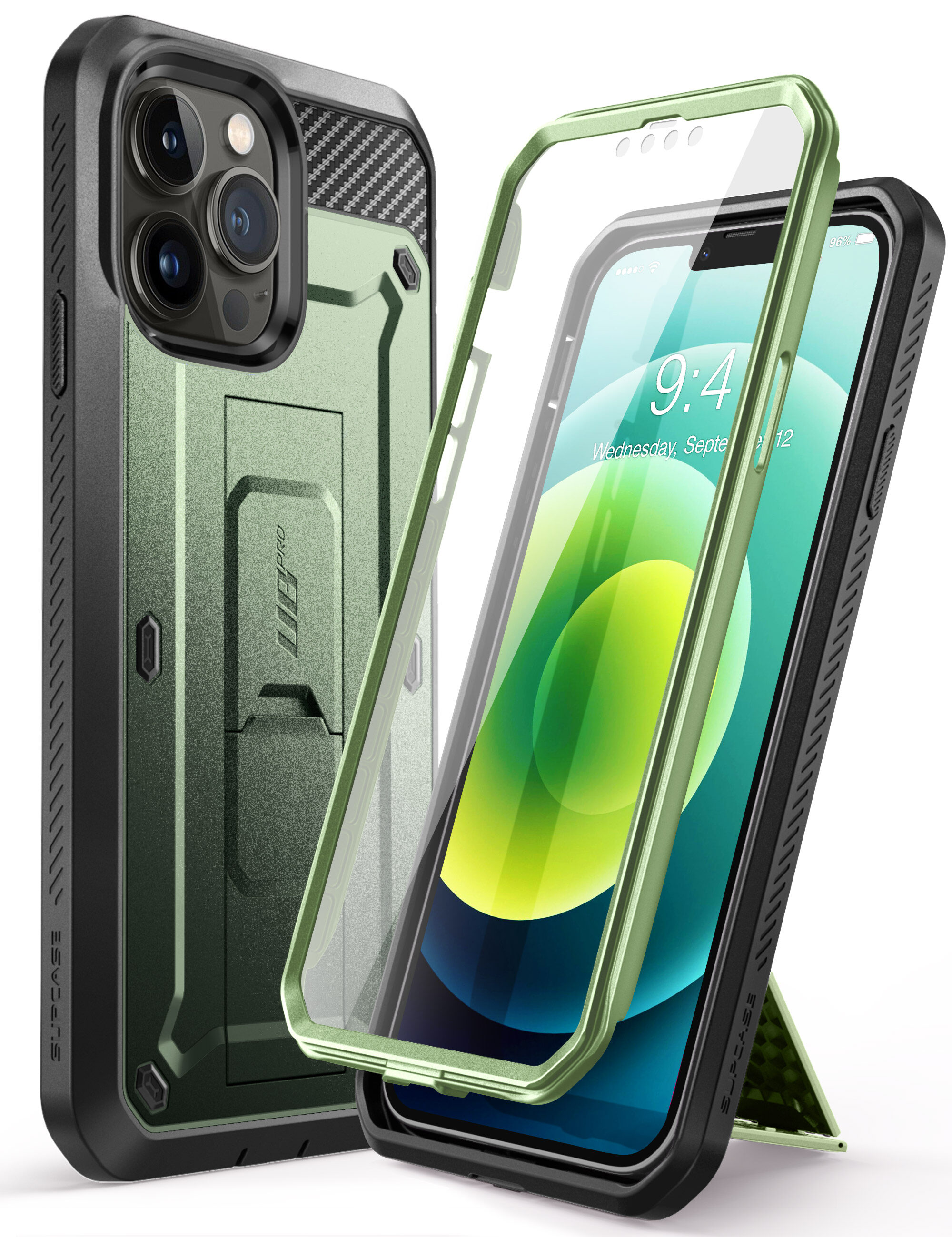 SUPCASE for iPhone 13 Pro Max Case with Screen Protector Unicorn Beetle Pro Built in Stand Belt Clip Heavy Duty Full Body Rugged Kickstand Protective Phone Case for iPhone 13 Pro Max
